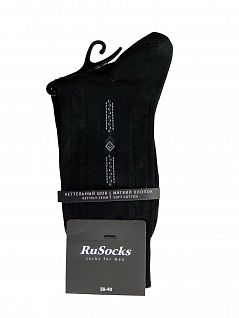 Комплект из 10 элитных мужских носков с рисунком черного цвета "RuSocks" М-122